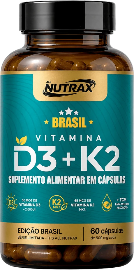 Frasco de Vitamina D3 + K2